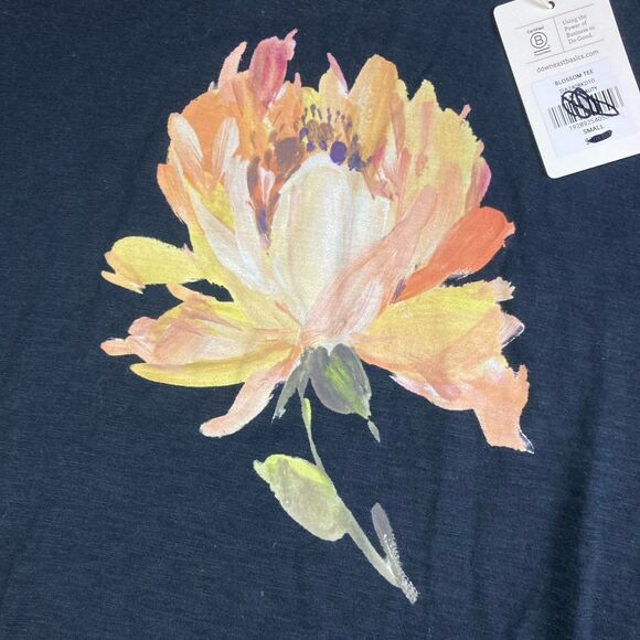 DOWNEAST Sz Small Blossom Tee Shirt Floral Graphic Pullover Modal Cotton NWT - Picture 6 of 8